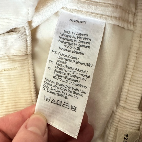 Madewell Tall Emmett 2.0 Wide-Leg Pants in Corduroy Size 23T Antique Cream - Picture 8 of 9